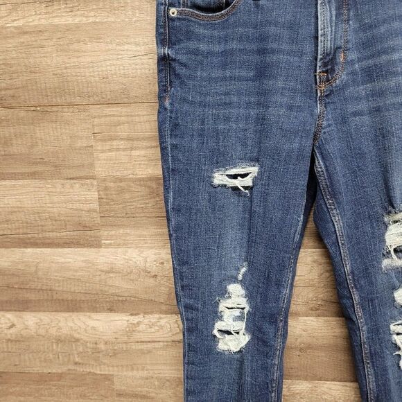 Old Navy Rockstar Super Skinny High Rise Ankle Jeans Womens 4 Blue Distressed - Picture 9 of 14